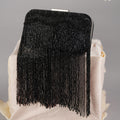 BLACK FRINGES STATEMENT CLUTCH