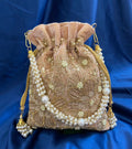 GOLDEN REGAL VELVETEEN POTLI BAG