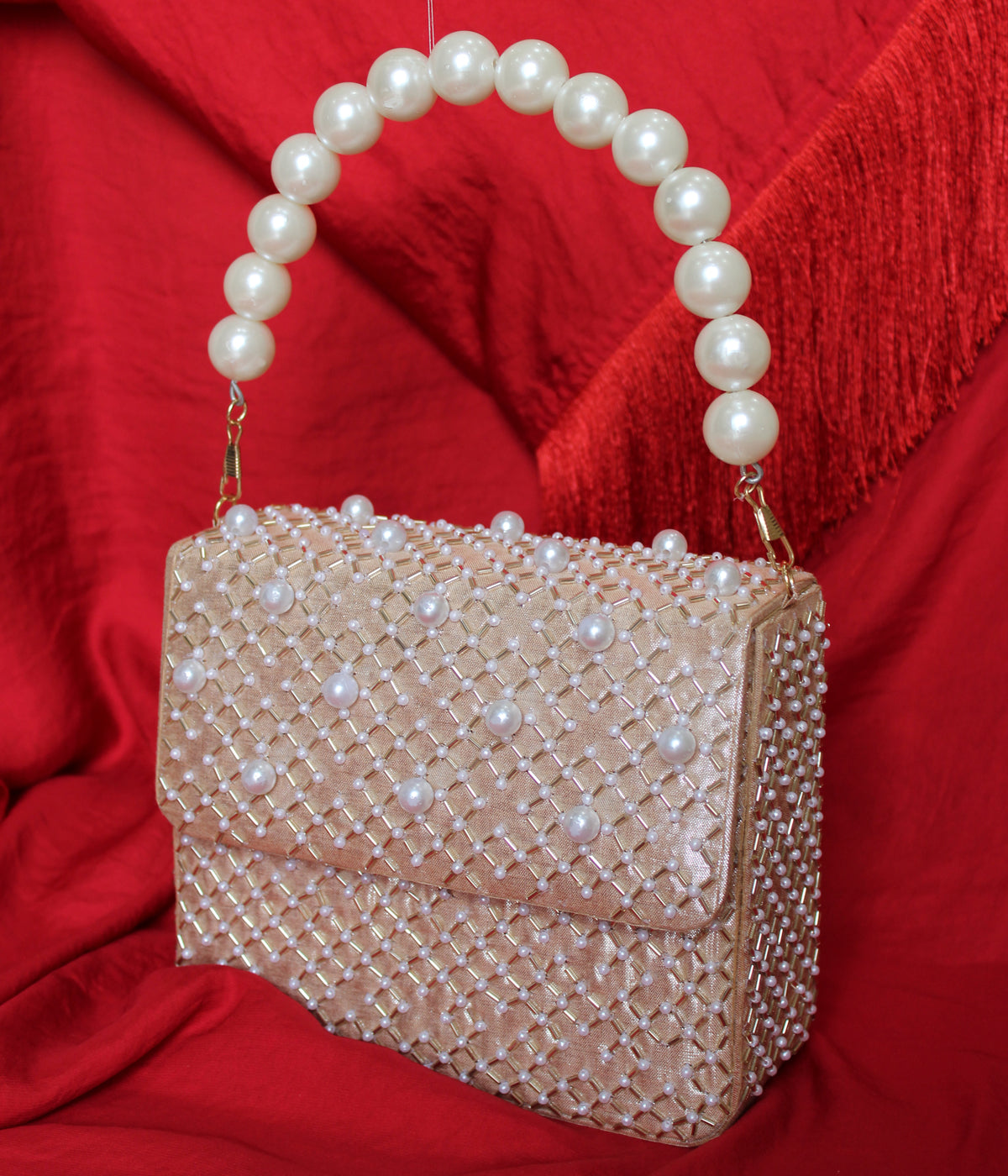 PEARL SHIMMER PURSE WITH HANDLE