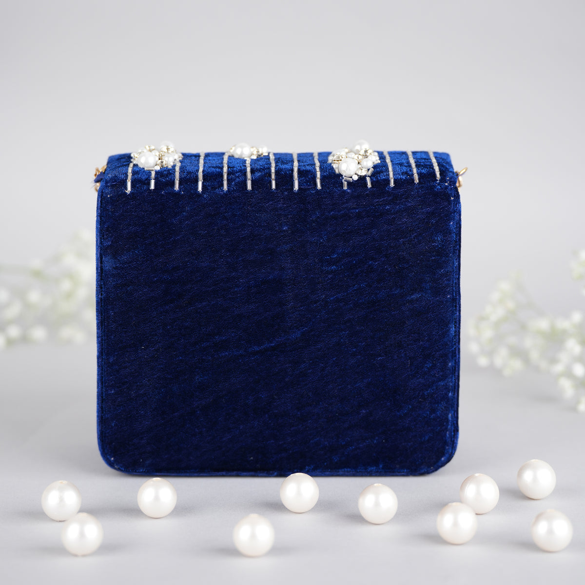 OCEANIC VELVET EMBELLISHED BAG