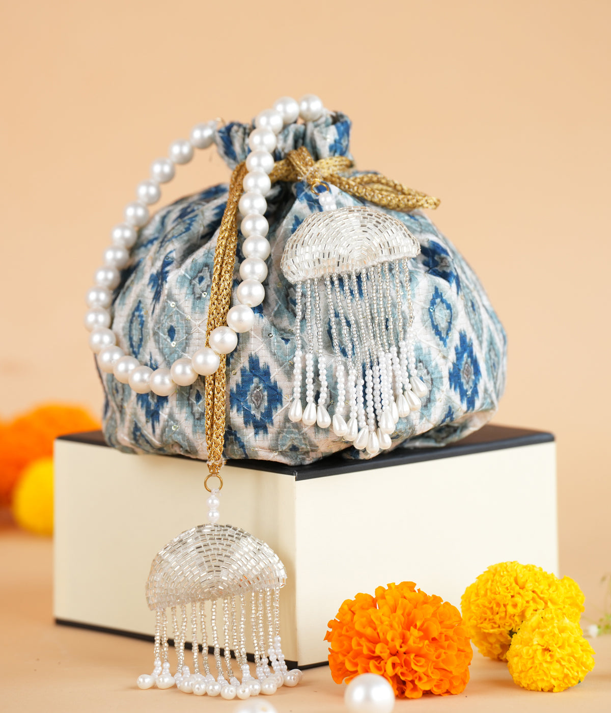 SHADES OF BLUE MATKA POTLI BAG