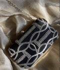 INDO-ZARDOZI BLACK CLUTCH