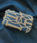 INDO-ZARDOZI BLUE CLUTCH