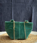 VELVET GREEN BUCKET SLING BAG